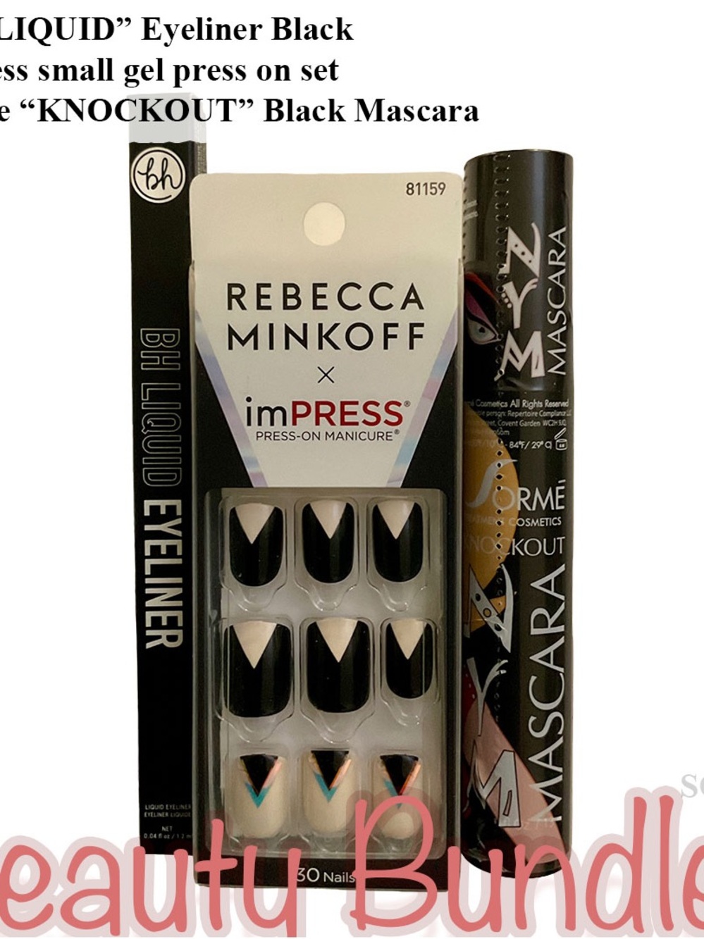 Beauty Bundle. Eyeliner, Press Ons, Mascara